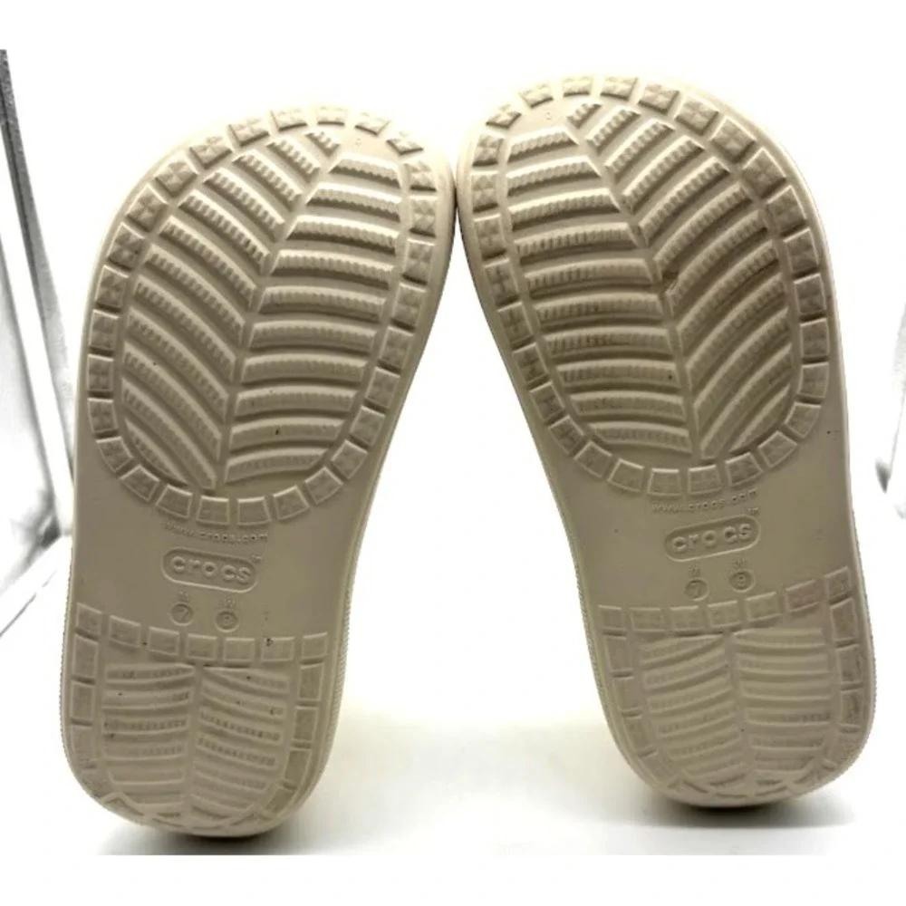 Crocs Crush Rain Boot Bone Women's M7 W9 Waterproof Platform Ankle Boots C21